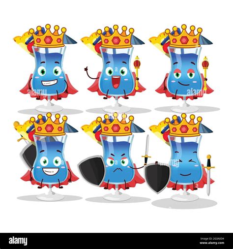 A Charismatic King Blue Hawaii Cartoon Character Wearing A Gold Crown