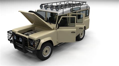 Land Rover Defender 110 Station Wagon HDRI 3D Model 139 Blend Obj