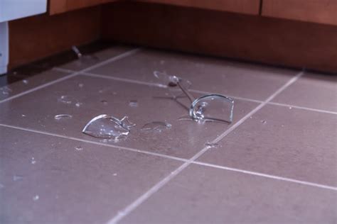 Broken Glass On Kitchen Floor