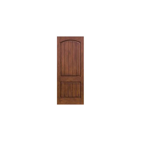 Eswda 42x96 Exterior Rustic Fiberglass Impact Door 8ft 2 Panel Plank Soft Arch Euro Sino