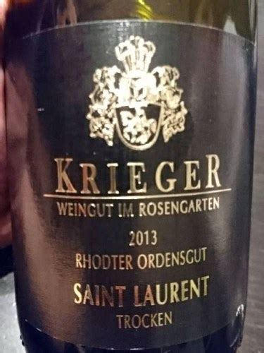 Krieger Rhodter Ordensgut Saint Laurent Trocken Vivino US