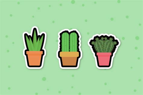 Plant Sticker Graphic Design Beauty Art Graphic By Workiestudio