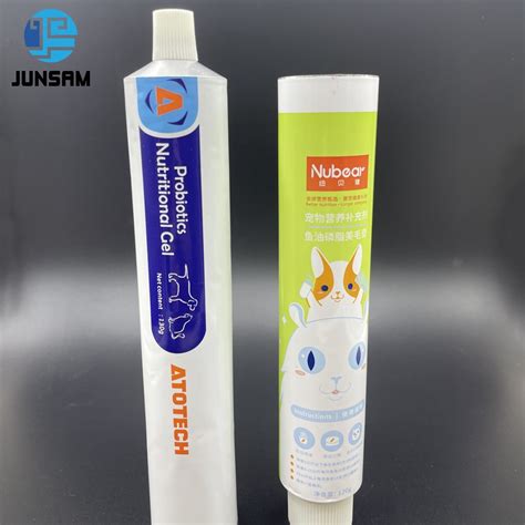 Custom Empty Collapsible Pet Nutrient Food Packaging Aluminum Soft Tube