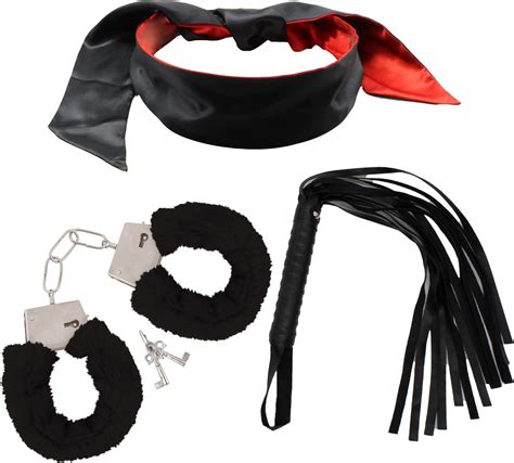 Bondage Sets For Couples Sex Restraints Handcuffs And Blindfold Whip