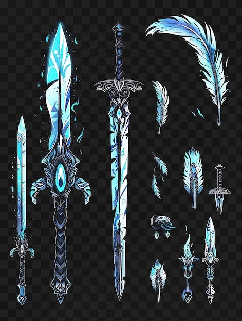 Premium Psd Set Of Lance Pixel Weapon With Knight Design And Horse