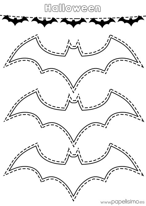 Siluetas de murciélagos para colorear y recortar | Papelisimo
