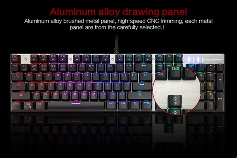 Motospeed CK104 Gaming Mechanical Keyboard 104 Keys RGB Switch Real ...