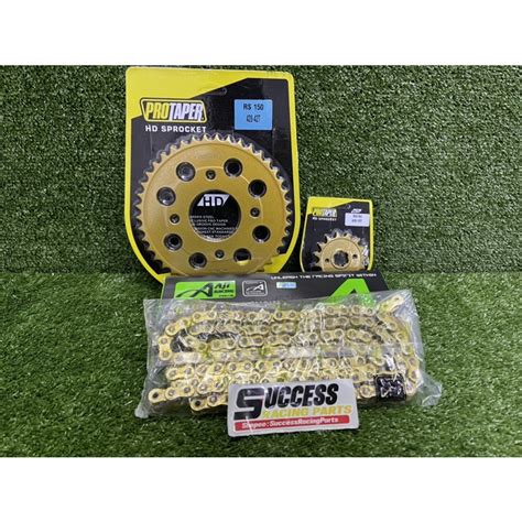 HONDA RS150 428 SPROCKET SET GOLD PROTAPER WITH ORING CHAIN 428 132L