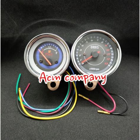 Jual Amper Bensin Jarum Led Tachometer Rpm X1000rpm Jarum Led Bulat