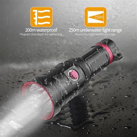 Xhp Professional Diving Flashlight Powerful Torch Ipx Dive Lamp