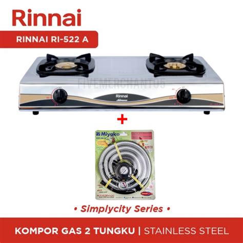 Jual Kompor Gas Rinnai RI 522 A Api Lilin Stainless Kompor Rinnai RI