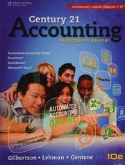 Century Accounting Multicolumn Journal Introductory Course