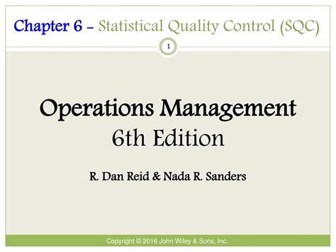 Ppt Chapter Statistical Quality Control Sqc Powerpoint