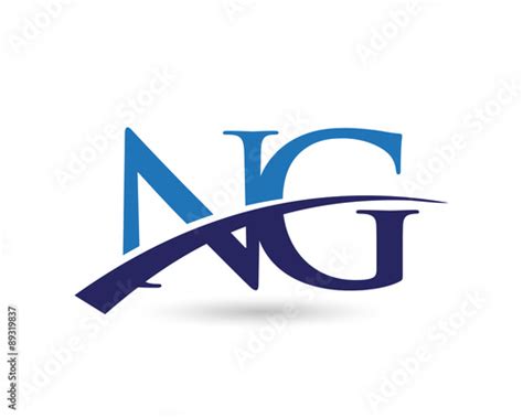 Ng Logo Letter Swoosh Stock Vector Adobe Stock