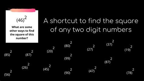 A Shortcut To Find The Square Of Any Two Digit Numbers Youtube