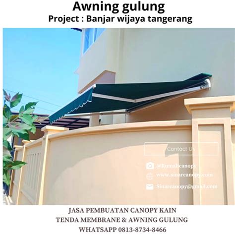 Jual Awning Gulung Kanopi Buka Tutup Manual Otomatis Remoute System