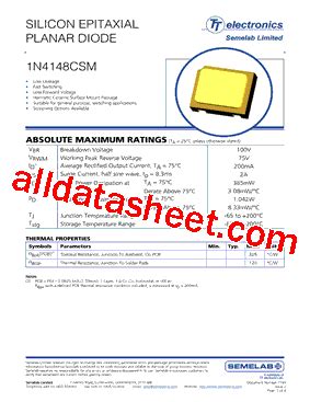 1N4148CSM Datasheet PDF Seme LAB