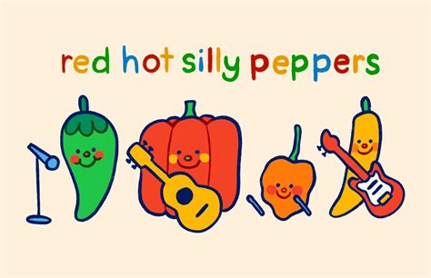 Red Hot Silly Peppers Art Print And Vinyl Sticker Bundle Etsy