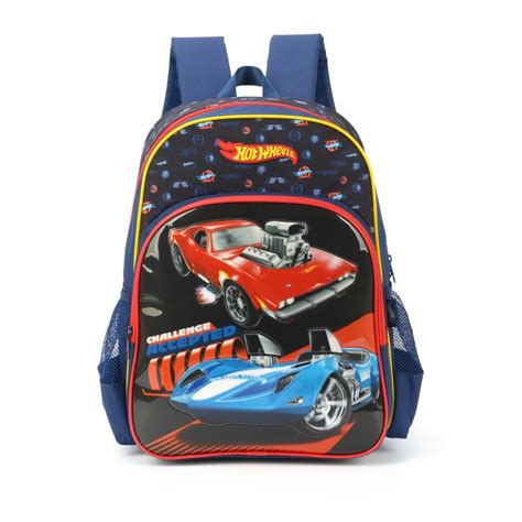 Mochila Escolar Infantil De Costas Infantil Hot Wheels Estojo Shopee Brasil