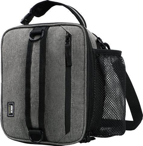 Mier Insulated Lunch Box Bag Expandable Lunch Pack Gray