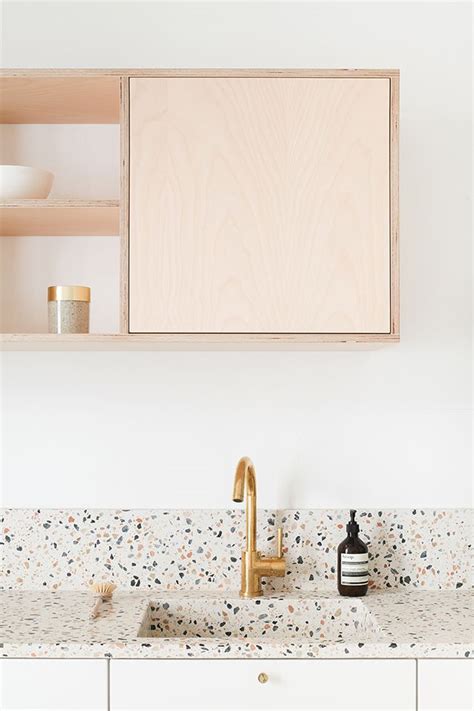 TDC Pink Terrazzo Kitchen By Paris Based Architects Heju Studio