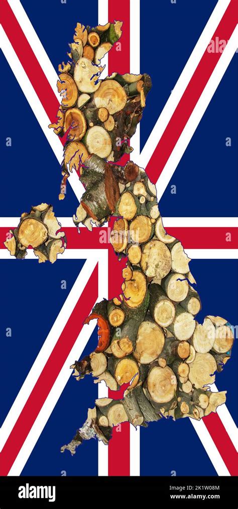 Bersichtskarte Von Gro Britannien Mit Dem Bild Der Nationalflagge