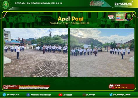 Apel Pagi Pada Pengadilan Negeri Sibolga Senin Jul