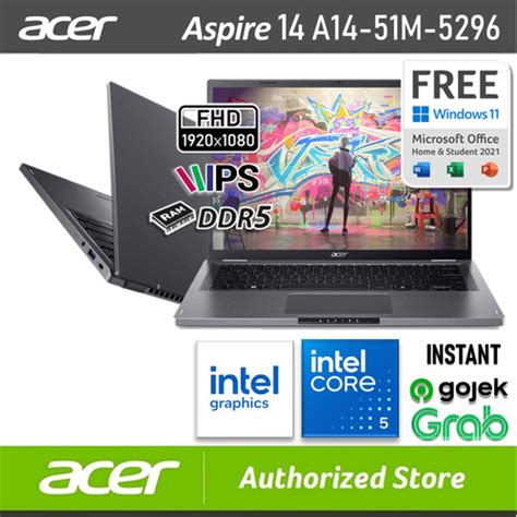 Promo Acer Aspire A M Core U Ssd W Ohs Wuxga