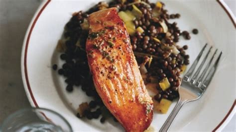 Iyp Recipes Salmon With Lentils Mustard Herb Butter Gelderman