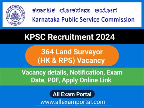 KPSC Land Surveyor Recruitment 2024 Apply For 364 Posts