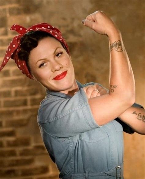 Pink As Rosie The Riveter In New Video Raise Your Glass” Pink Singer