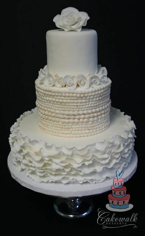 Pearls Ruffles And Roses Cake By Heather Cakesdecor