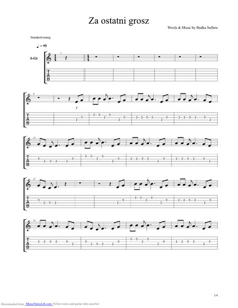 Za Ostatni Grosz Guitar Pro Tab By Budka Suflera Musicnoteslib