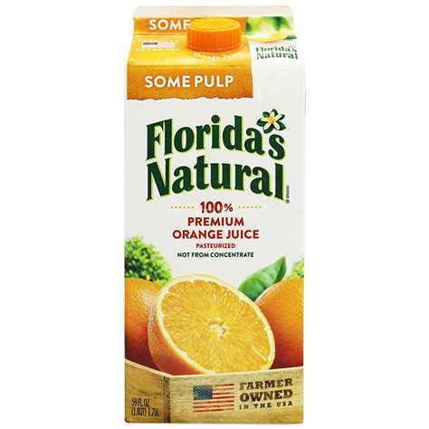 Tropicana Floridas Natural With Pulp 100Percent Pure Orange Chilled