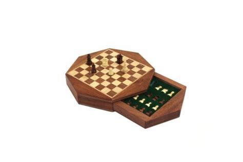 Petit Jeu D Checs Magn Tique En Bois Avec Tiroir De Rangement