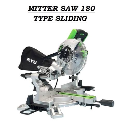 RYU Mitter Miter Saw Sliding 7" RMS 180-1 - Mesin Gergaji Potong Alumunium Kayu Miter Saw 7 inch ...