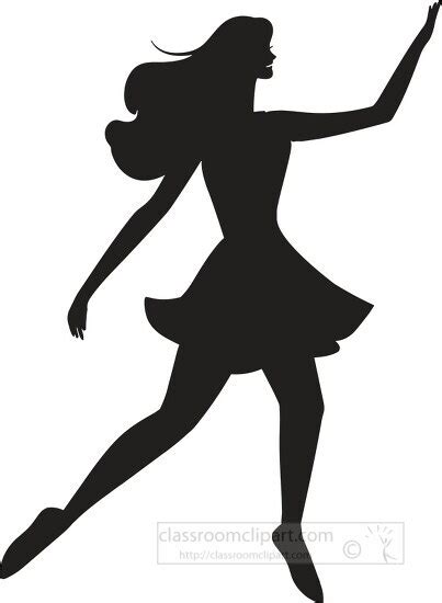 Sport Silhouette Clipart-silhouette of a girl with long hair dancing