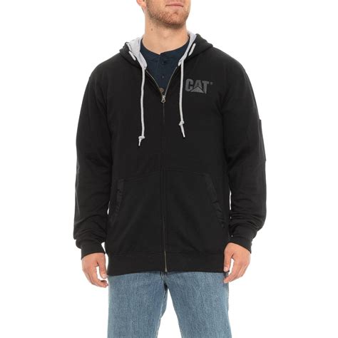 Caterpillar Cotton Full Zip Hoodie In Black For Men Lyst