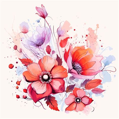 Premium Vector Watercolor Flower Vector