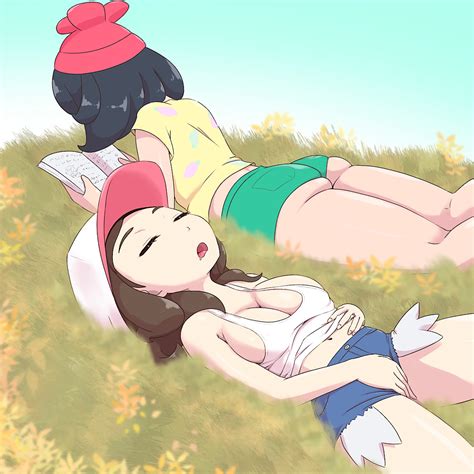 Rule 34 2girls Ass Breasts Cleavage Female Female Only Hilda Pokemon Huge Ass Huge Breasts