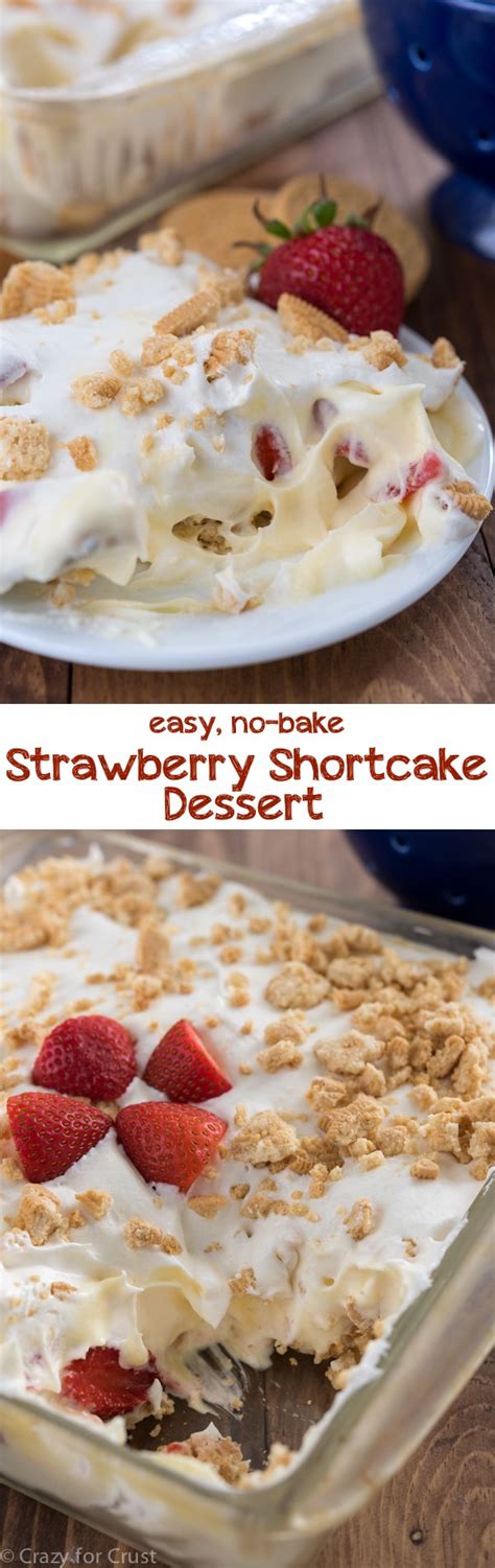 No Bake Strawberry Shortcake Dessert Crazy For Crust