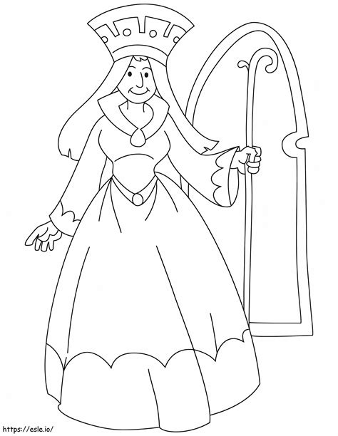 Queen Holding Scepter Coloring Page