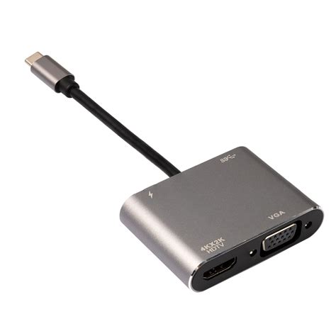 Buy USB Type C 4 In 1 Hub To PD 4K HDMI VGA And USB 3 0 Adapter