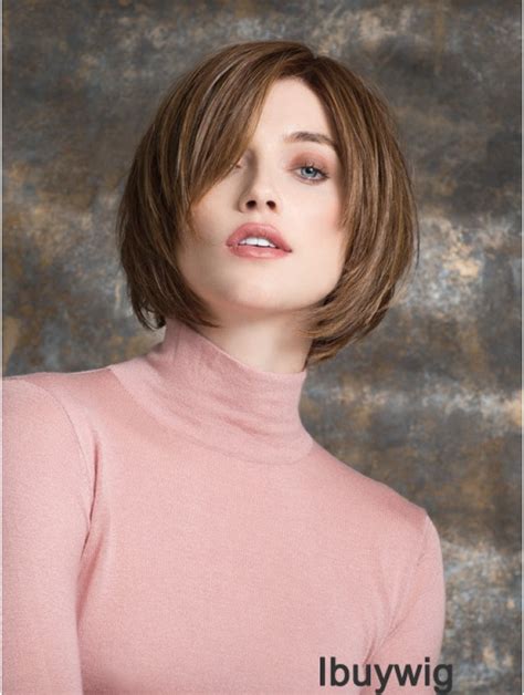 Human Hair Bob Wig Chin Length 100 Hand Tied Straight Style