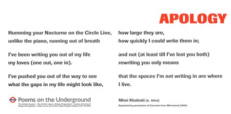 Apology – Poems on the Underground