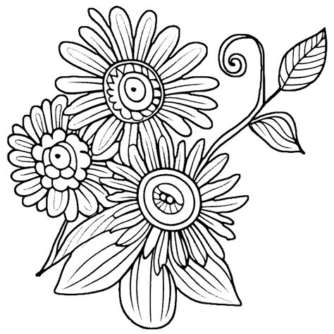 Moms Flowers Whimsical Fun Coloring Page · Creative Fabrica