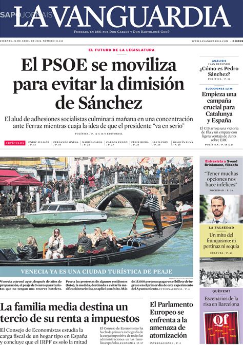 La Vanguardia Abr Jornais E Revistas Sapo Pt Ltima