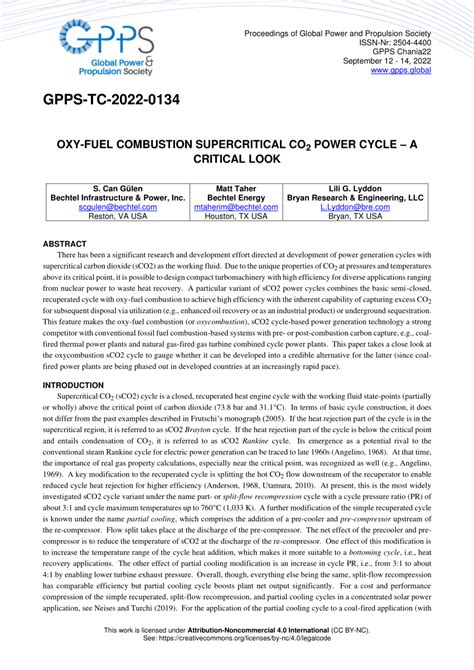 PDF Oxy Fuel Combustion Supercritical CO2 Power Cycle A Critical Look