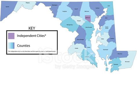 Foto De Stock Estado De Maryland Condado Mapa Libre De Derechos