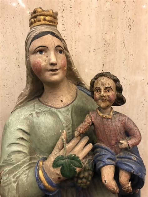 Scultura Madonna Con Bambino E Grappolo D Uva 91 Cm 1 Catawiki